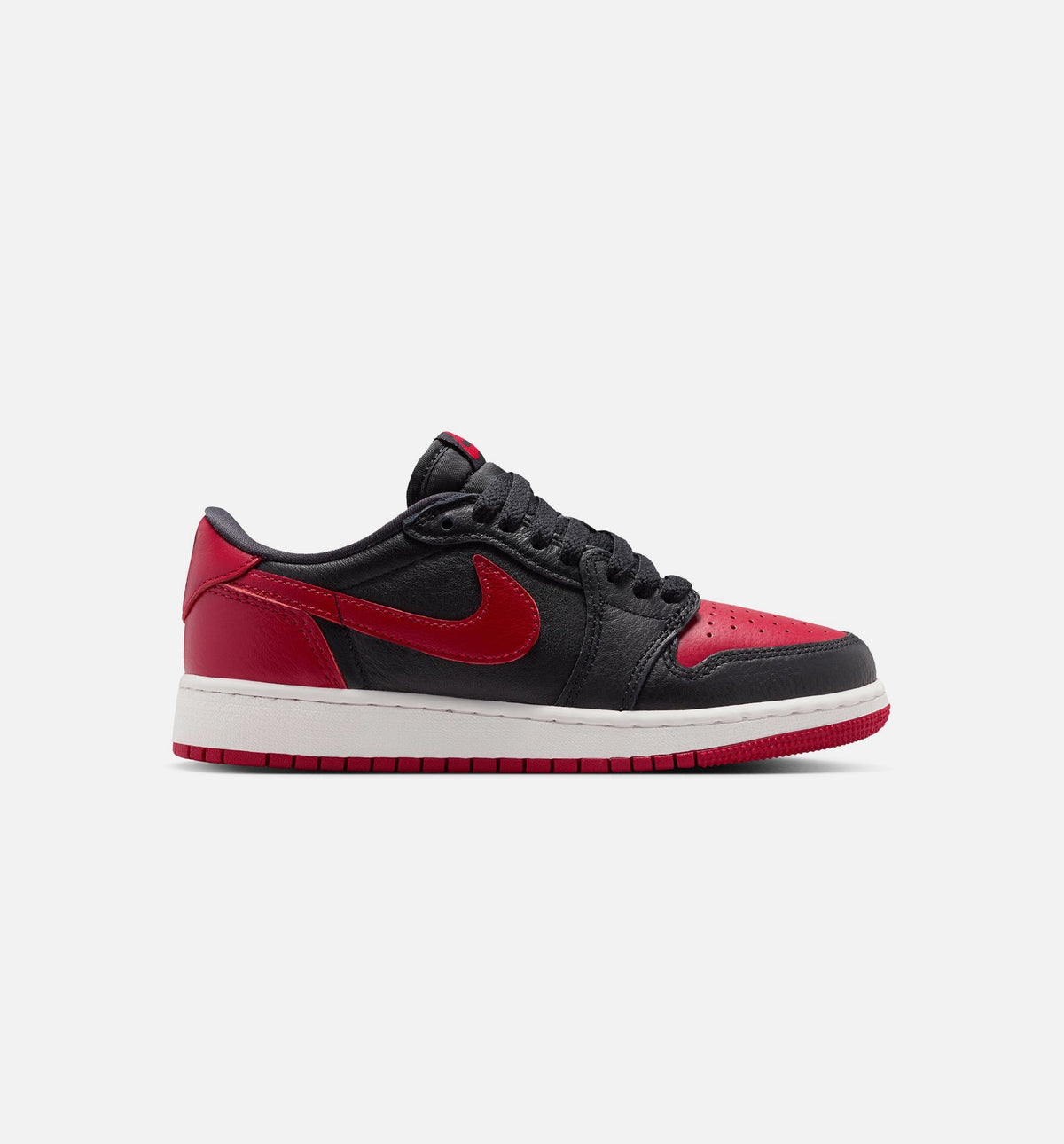Air Jordan 1 Retro Low OG 'Banned' Grade School - Black/Black/Varsity Red/Summit White